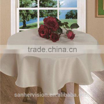 Hot Sale 100% Polyester Custom Jacquard Design Oval Tablecloth