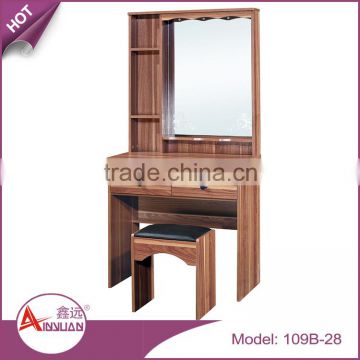 Foshan cheap simple design 1 chairs makeup dressers mirrored bedroom wood dressing table