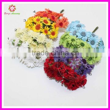 2cm head Multicolor handmade Mulberry Paper Daisy Flower artificial sunflowers(100pcs)