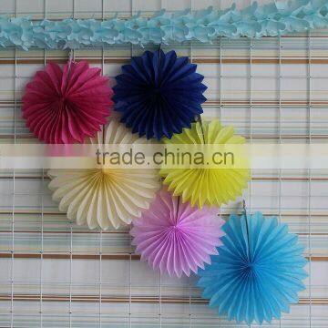 Fashion Colorful Tissue Paper Fan for Party Wedding Decorations photo-4