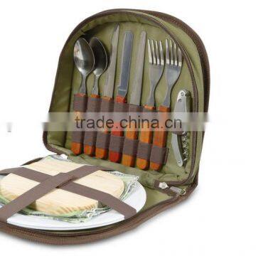 Outdoors Picnic Set for 2 - Compact wallet to fit basket or bag. With board, opener, napkins