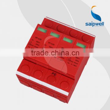 SAIP/SAIPWELL China 4 Poles 275/320/385/440V Din-rail Mounted Power Electrical Surge Protective Device