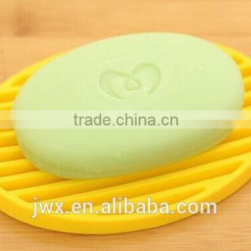 Yellow oval silicone soap prop beautifies your bathroom