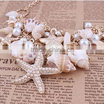 Bohemia Sea snail Shell pearl beach Boho Necklace