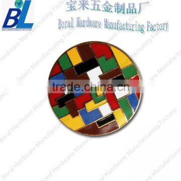 Novelty gold puzzle lapel pins with butterfly clutch
