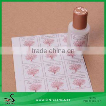 Sinicline Cosmetics Bottle Sticker with Customized Design/Application Sticker