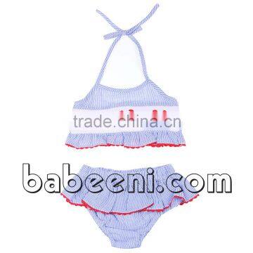 Summer crab handmade smocked bikini for baby girl