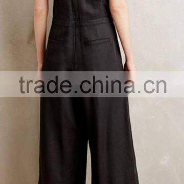 2016 Deep v Neck Sleeveless Design Black Fashion Jumpsuit photo-3