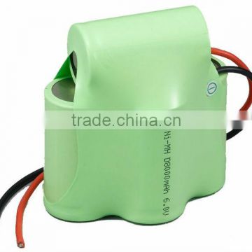 6V 8000 mAh D size NiMH battery pack for lighting and industrial battery