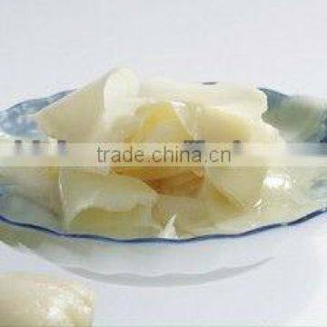 yellow sushi ginger slice (vinegared ginger) very popular in EU