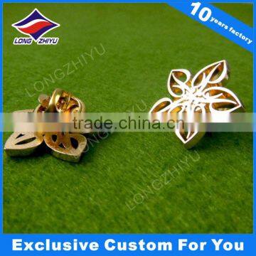 Hollow out metal rose gold badge