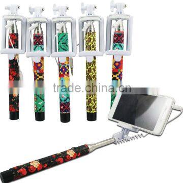 Universal Selfie Stick new Pattern Mini Handheld Extendable selfie Tripod Monopod Stick For iPhone Smartphone