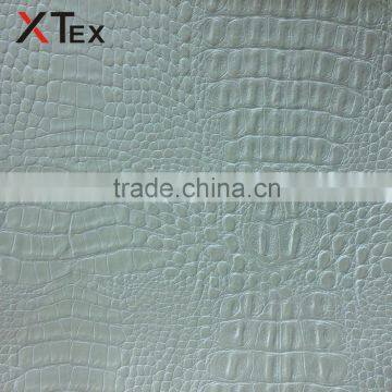 white croc pattern vinyl,leather product fabric with non-woven fabric for sofa covers material