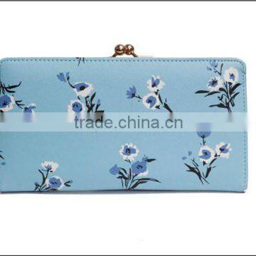 Money Printing Flower Clip Promotional Fashion PU Leather Wallet photo-5