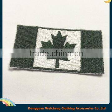 Embroidered leaf patch for hats