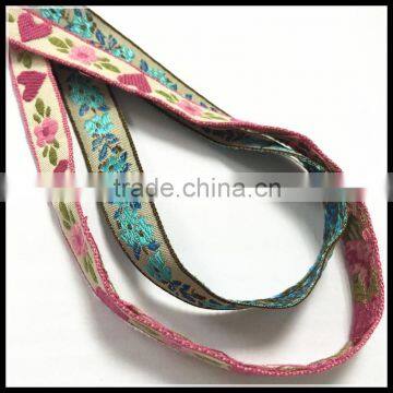 Pink Heart Printed Embroidery Ribbon Manufacturing in Dongguan for Decoration photo-6