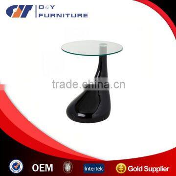 BLACK GLASS SIDE END LAMP COFFEE TABLE MODERN DESIGNER