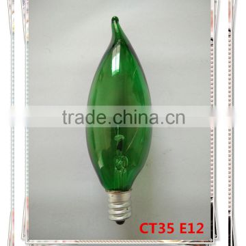 OEM factory price RGB colour decorative bulb c35 candle e12 green