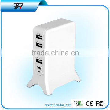 Travel 4 Ports 6.8A USB Hub Wall Charger for Tablet,iPad,Mobile Phone (C605)