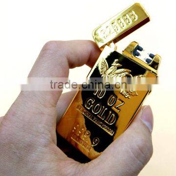 GT-689 double electronic arc lighter X electric arc gold lighter with logo printed