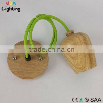 Light Decoration E27 Wood Pendant Lighting Cord Set