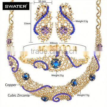 Jewelry 2016 Blue Gemstone Four Women Jewelry Set photo-6