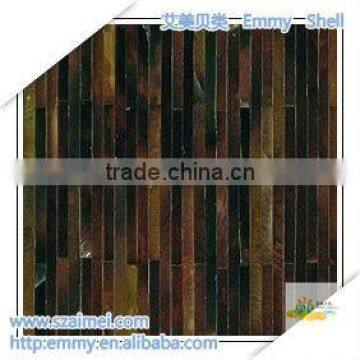 luxury strip black pen mother of pearl seashell mosaic wall tile factory price