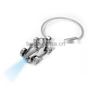 3D custom car shaped metal keychain with LED light