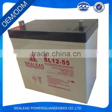 2016 Guangzhou wholesale price 12v 55Ah storage ups battery