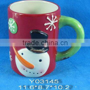 3.8" Snowman & Santa mug