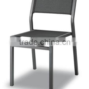 aluminum dining chair in soft sling without armrest and it is for hotel