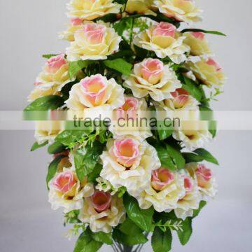 48 Heads Artificial Roses Tree Cheap Funeral Arrangement Grave Flower photo-3