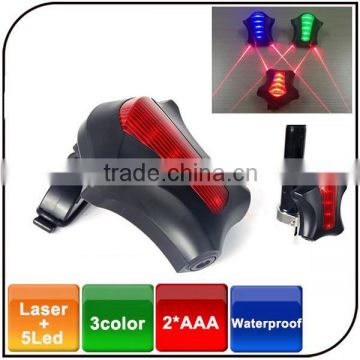 5Led High Light ABS Starfish Shape Waterproof 7 Flashlight Modes Led Bicycle Bike Laser Rear Light