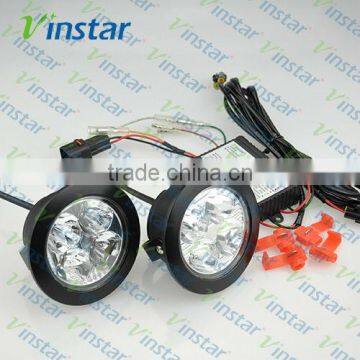 12V Universal Hiway LED DRL 9cm Round LED Daytime Running Light with Emark Approved