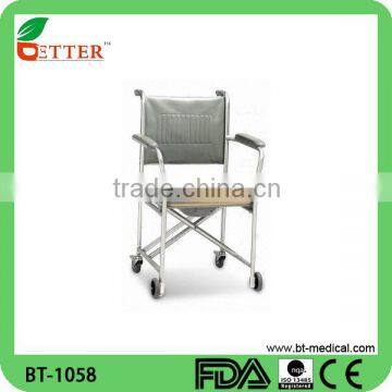 Aluminum Folding Commode Chair with wheels