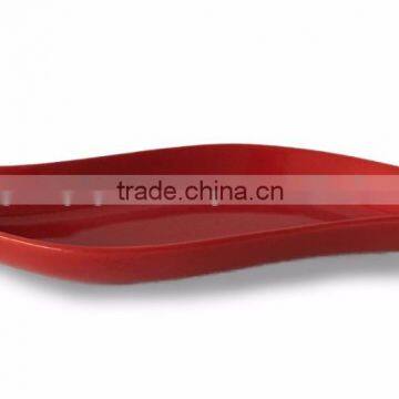 Red Long Ceramic Ashtray with Curved Shape