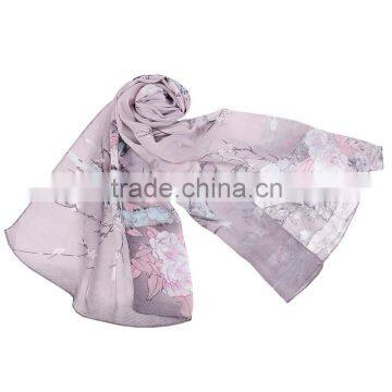 Classic Bird Animal Print Hot Sale Whole Sale Chiffon Scarf In Stock photo-2