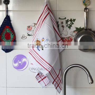 Cheap White Embroidered Waffle White 100% Cotton Flour Sack Towel photo-2