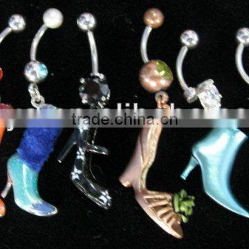 High-heeled boots Belly Ring