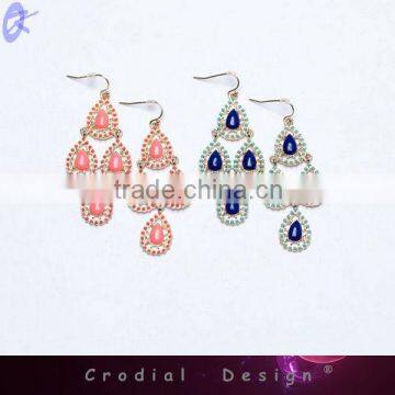 2014 New Product Fashion Jewelry Custom Crystal Big Pendant Earrings For Women Party