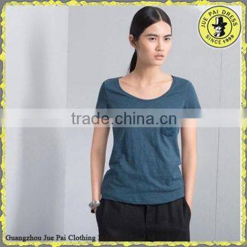 100% Cotton Scoop Neck Basic Tshirt With Cap Sleeves For Malaysia