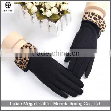 Wholesale Women Winter Fashional 80% Cashmere Gloves Driver Gloves With Leopard