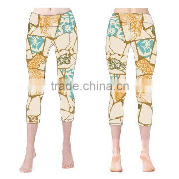 (Trade Assurance) elastic waist fitness capri woman pants