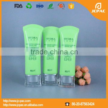 Wholesale oval plastic cosmetic tube for BB cream with acrylic cap