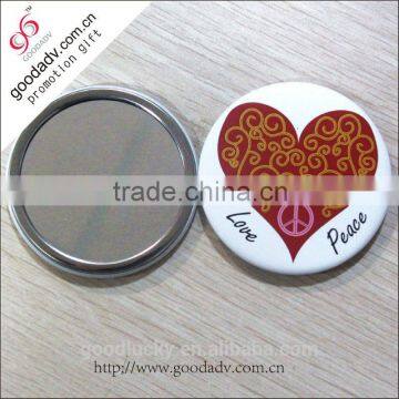 Custom tin make up mirror with beautiful printing / good quality tin pocket mirror