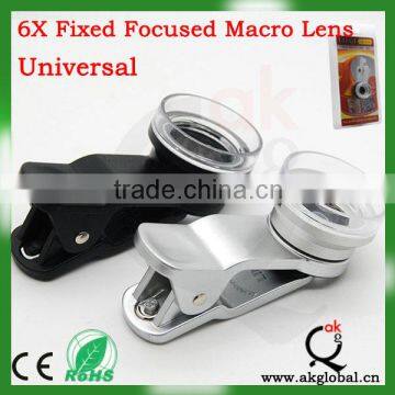 6X Macro Scope Lens with Clip, Compatible with iPhone 5 & 5C & 5S, Samsung Galaxy S IV / i9500 / i9300