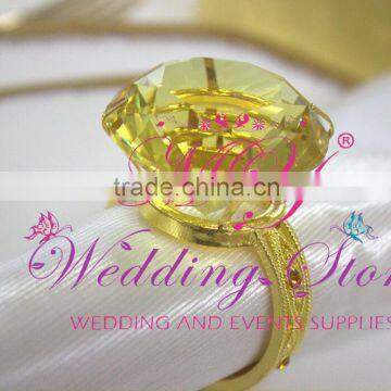 fancy wedding table golden crystal napkin ring