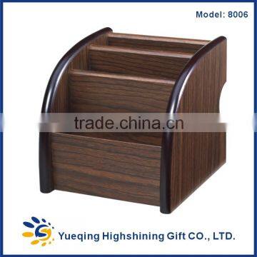 HY8006 Cheap Wooden Desk Stationery Storage Box Pen Holder Penholder Pencil Holder