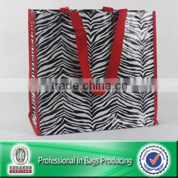 100% Recycled Material eco-friendly pp woven wholesale zebra print shopping bags