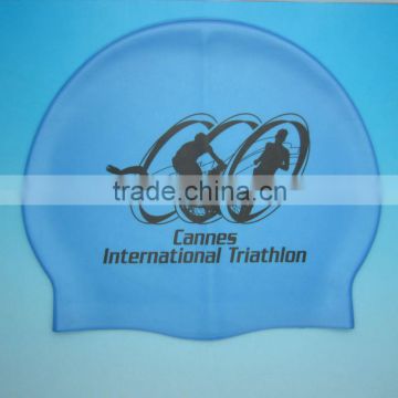 Fashionable Quality Adult / Kid sizes customized logo printed waterproof silicone unique swim caps